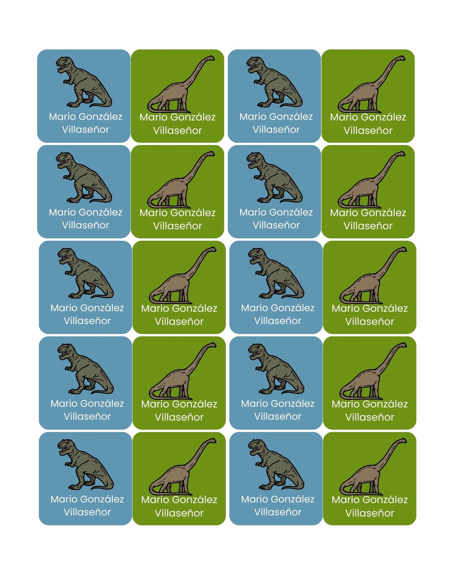 Etiquetas dinosaurios 2