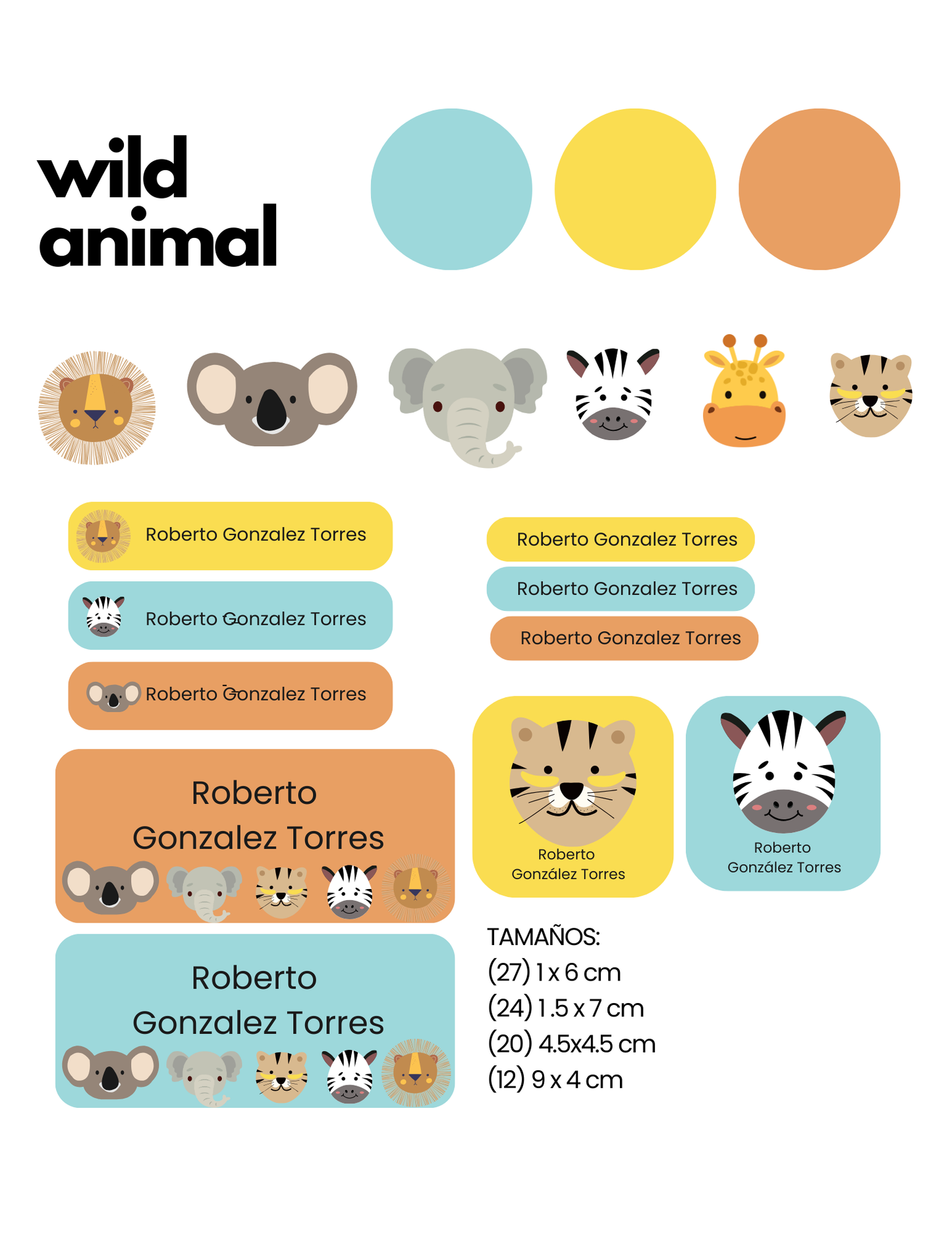 Etiquetas wild animals