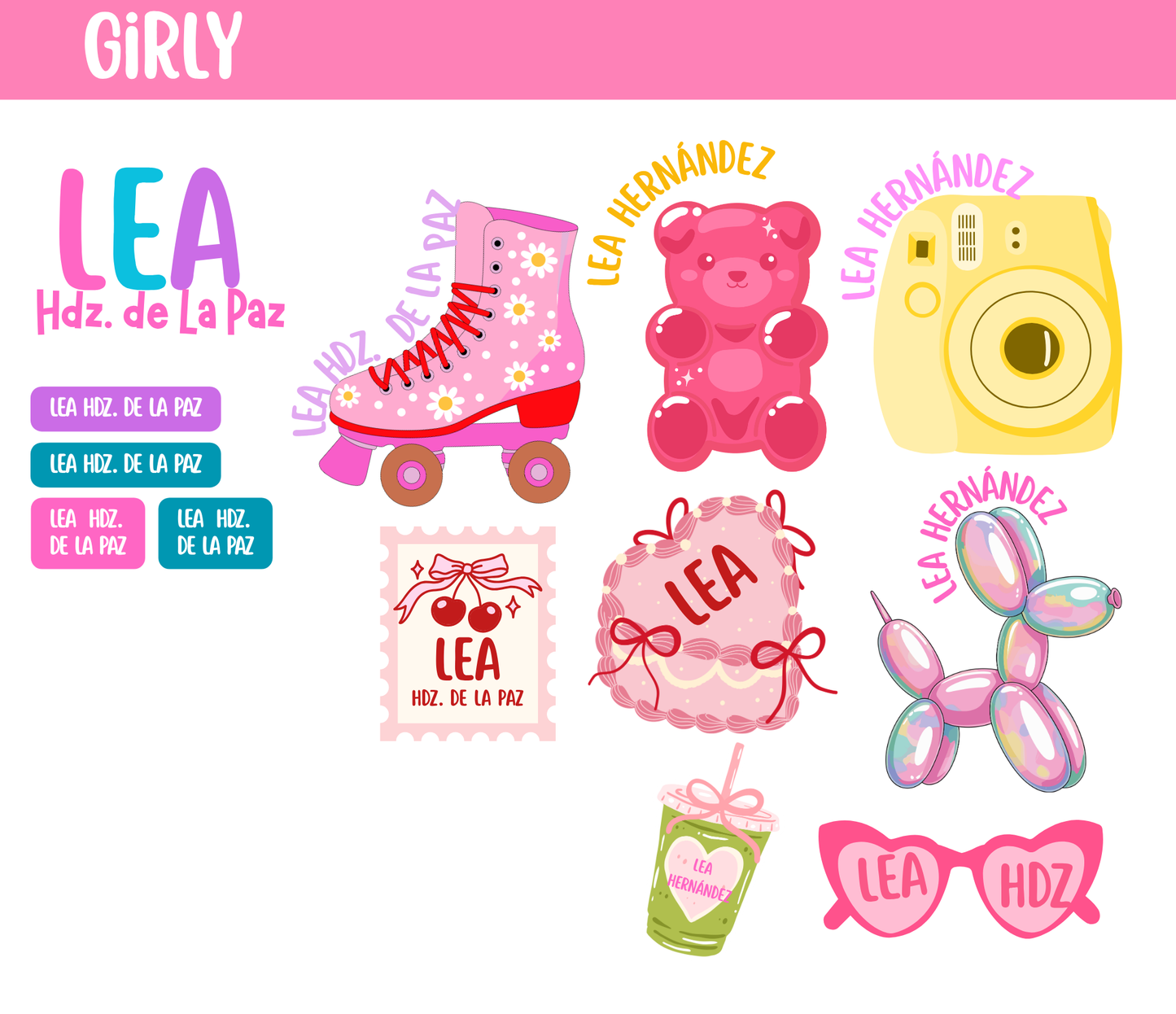 Etiquetas  GIRLY  DTF UV