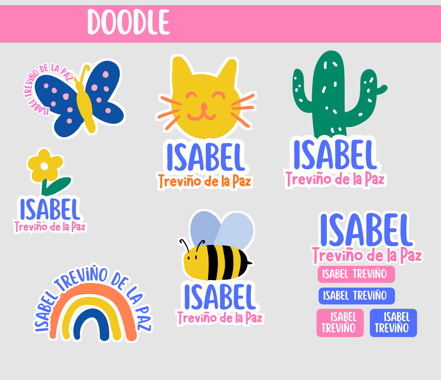 Etiquetas  Doodle  DTF UV