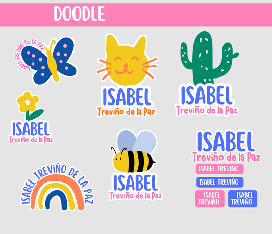 Etiquetas  Doodle  DTF UV