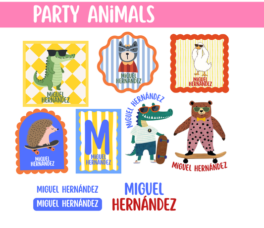 Etiquetas  Party Animals  DTF UV
