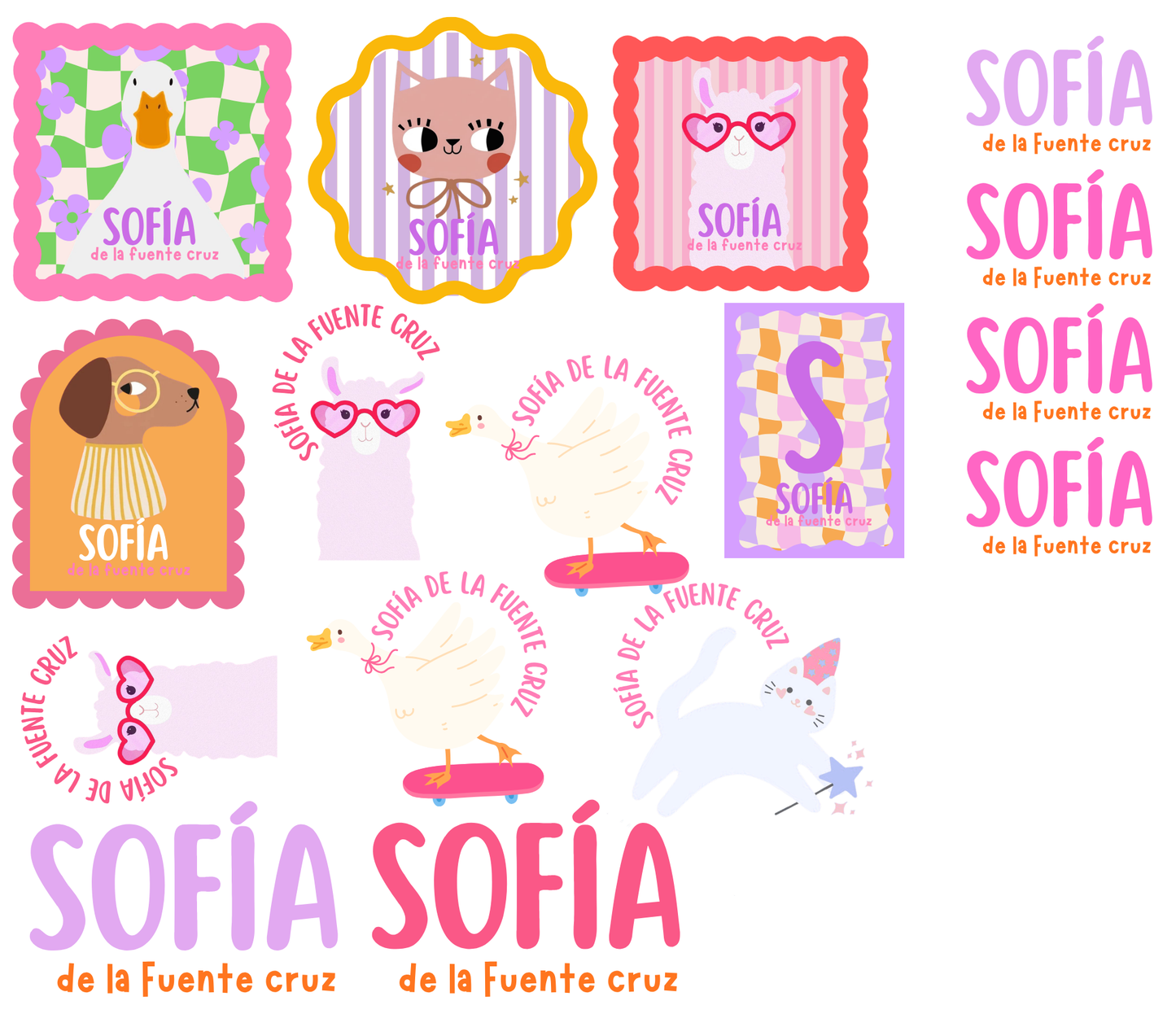 Etiquetas Girly  Party Animals  DTF UV