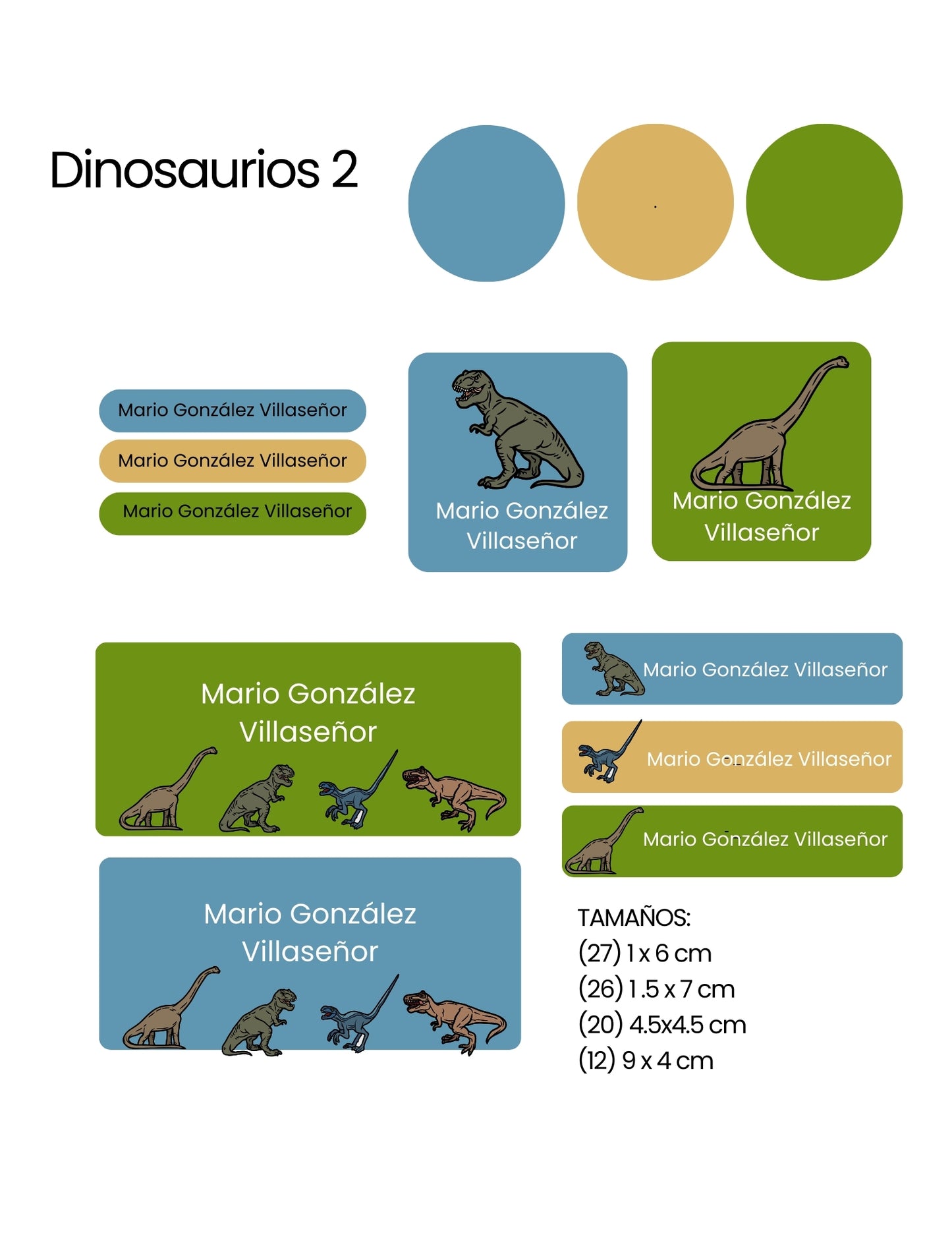 Etiquetas dinosaurios 2