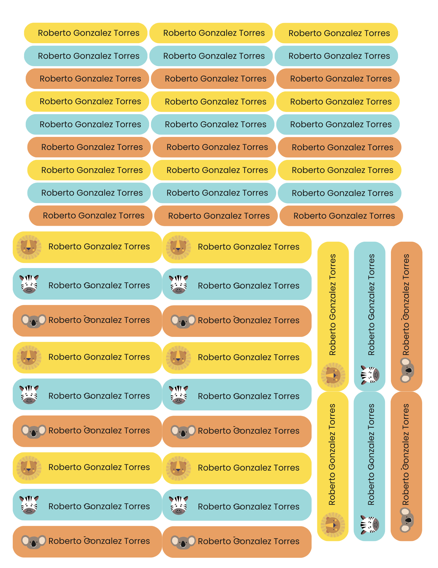 Etiquetas wild animals