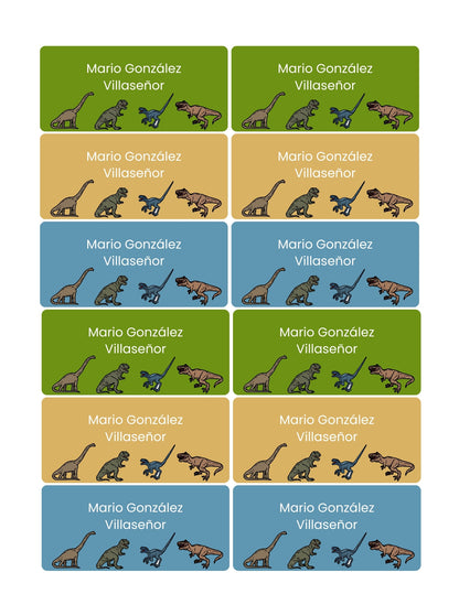 Etiquetas dinosaurios 2