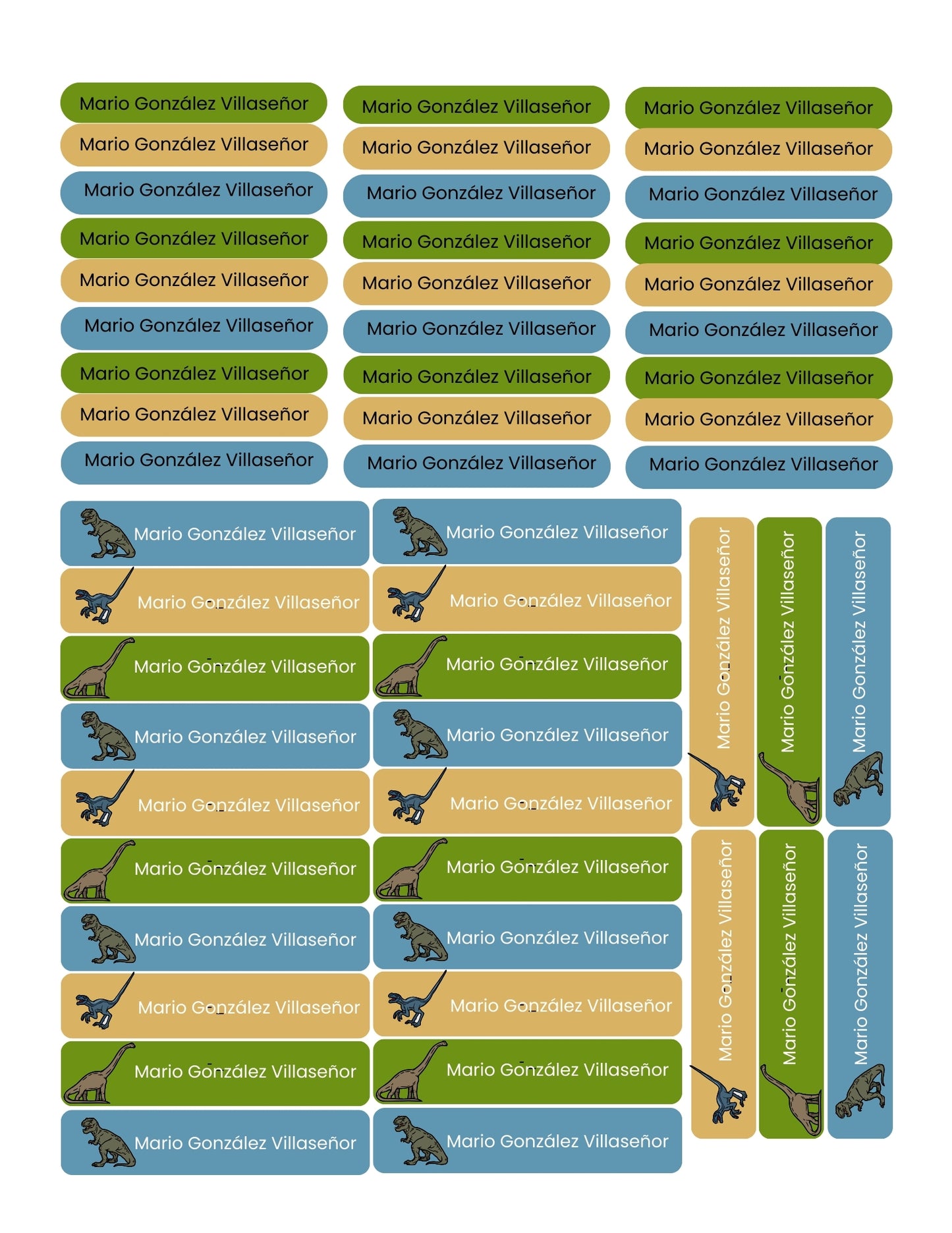 Etiquetas dinosaurios 2