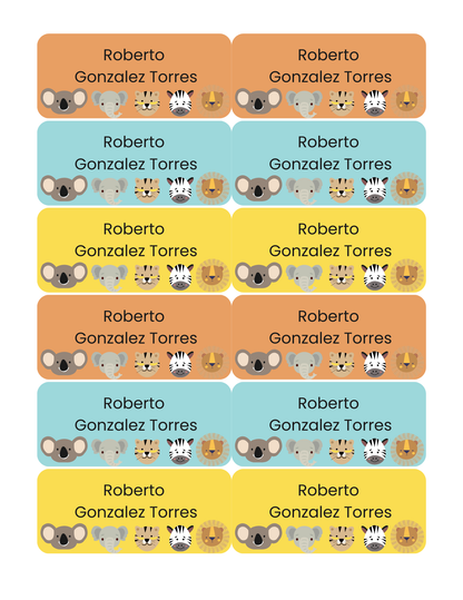 Etiquetas wild animals