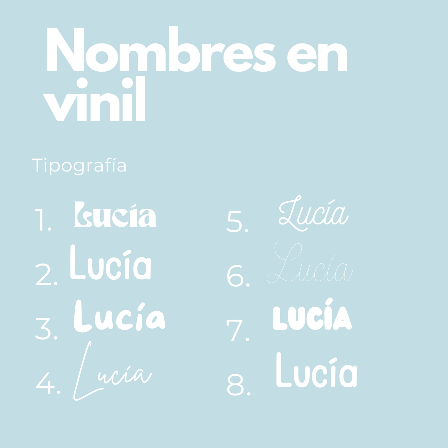 Nombres en vinil