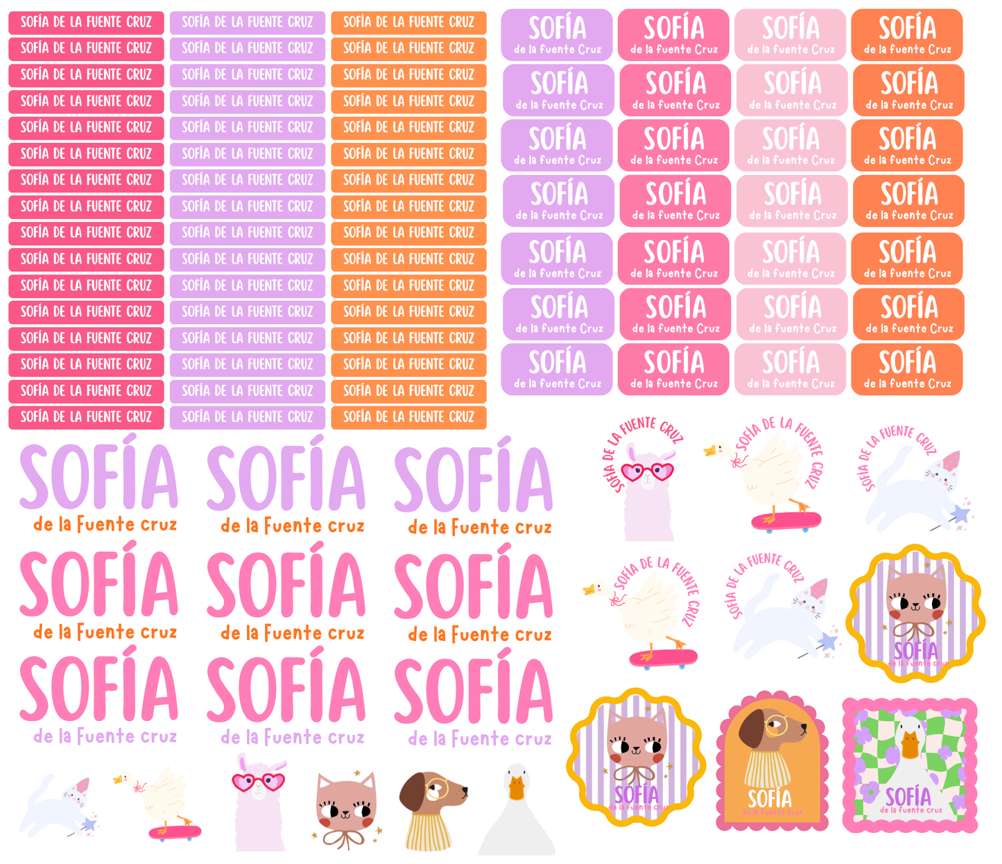 Etiquetas Girly  Party Animals  DTF UV