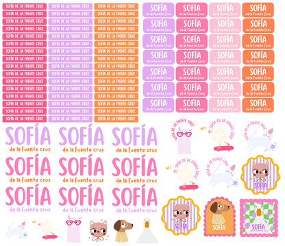 Etiquetas Girly  Party Animals  DTF UV