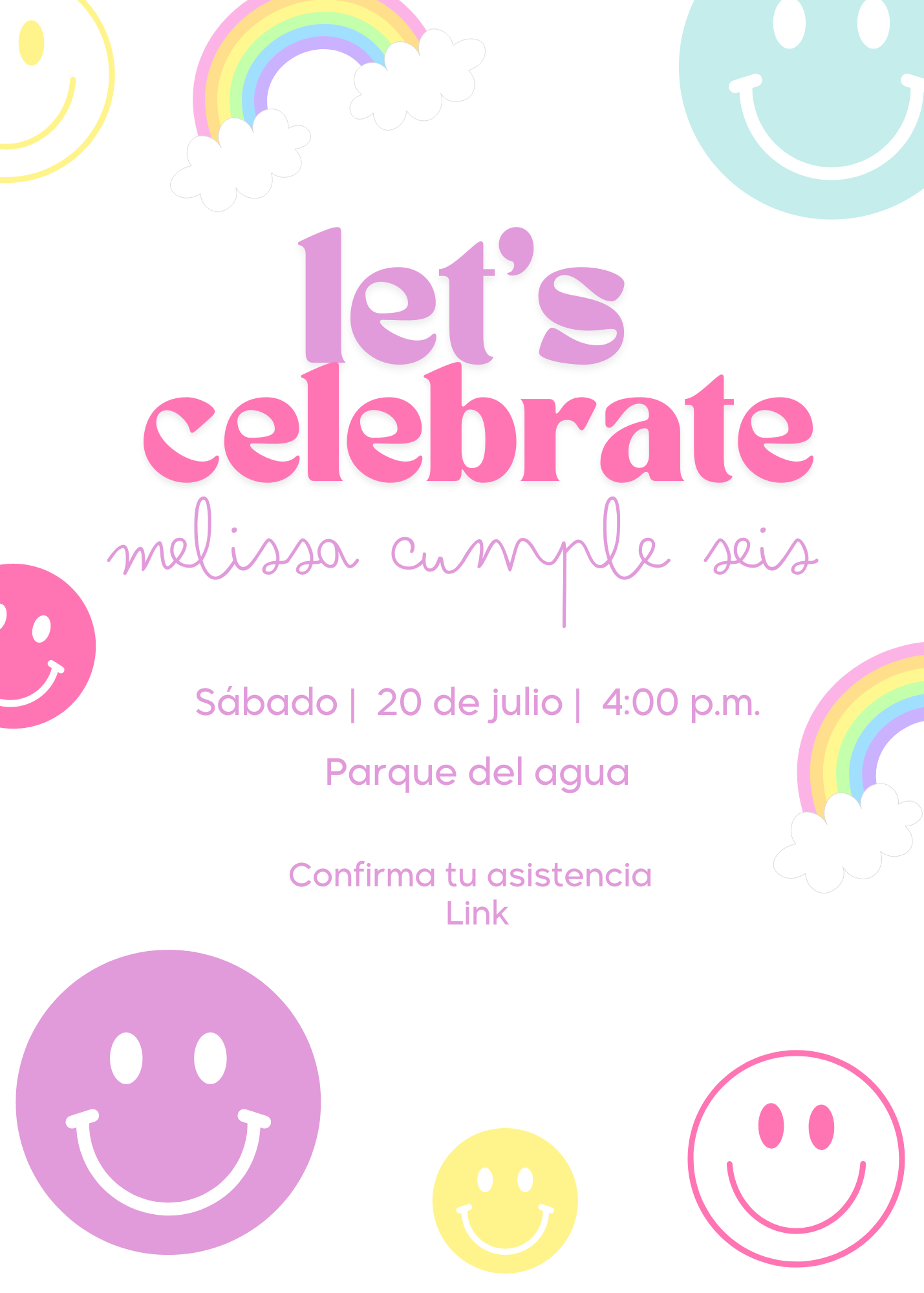Smiley - Plantilla editable de invitación