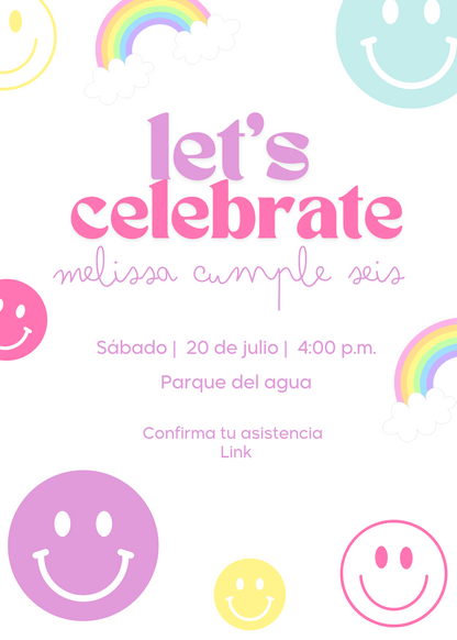 Smiley - Plantilla editable de invitación