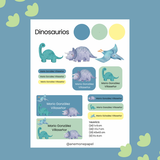 Etiquetas dinosaurios