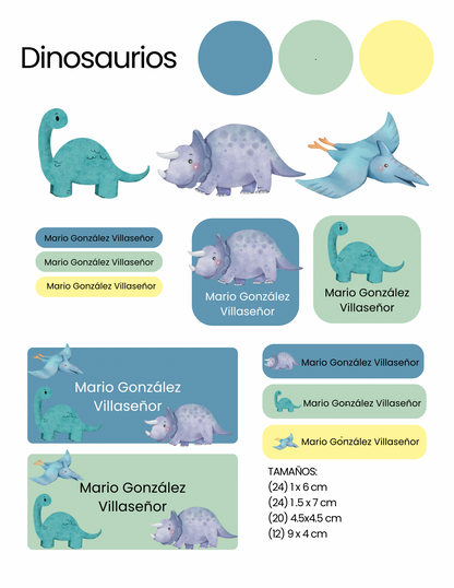 Etiquetas dinosaurios