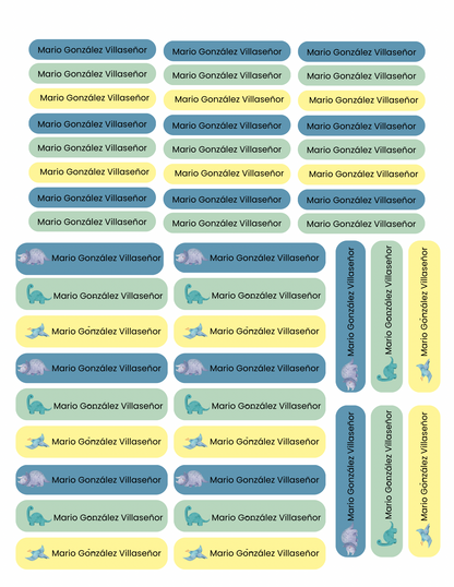 Etiquetas dinosaurios