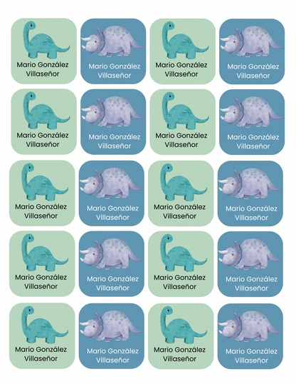 Etiquetas dinosaurios