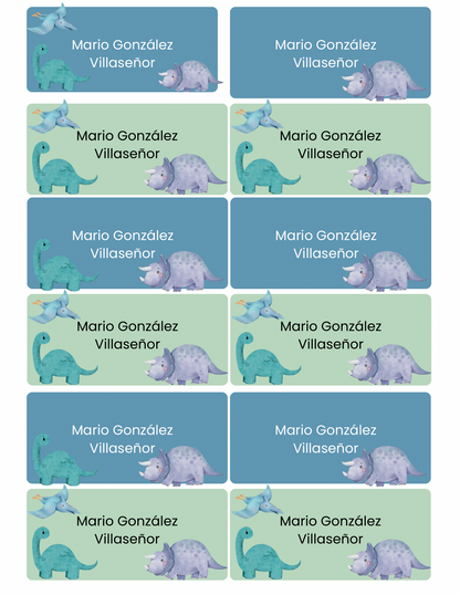 Etiquetas dinosaurios
