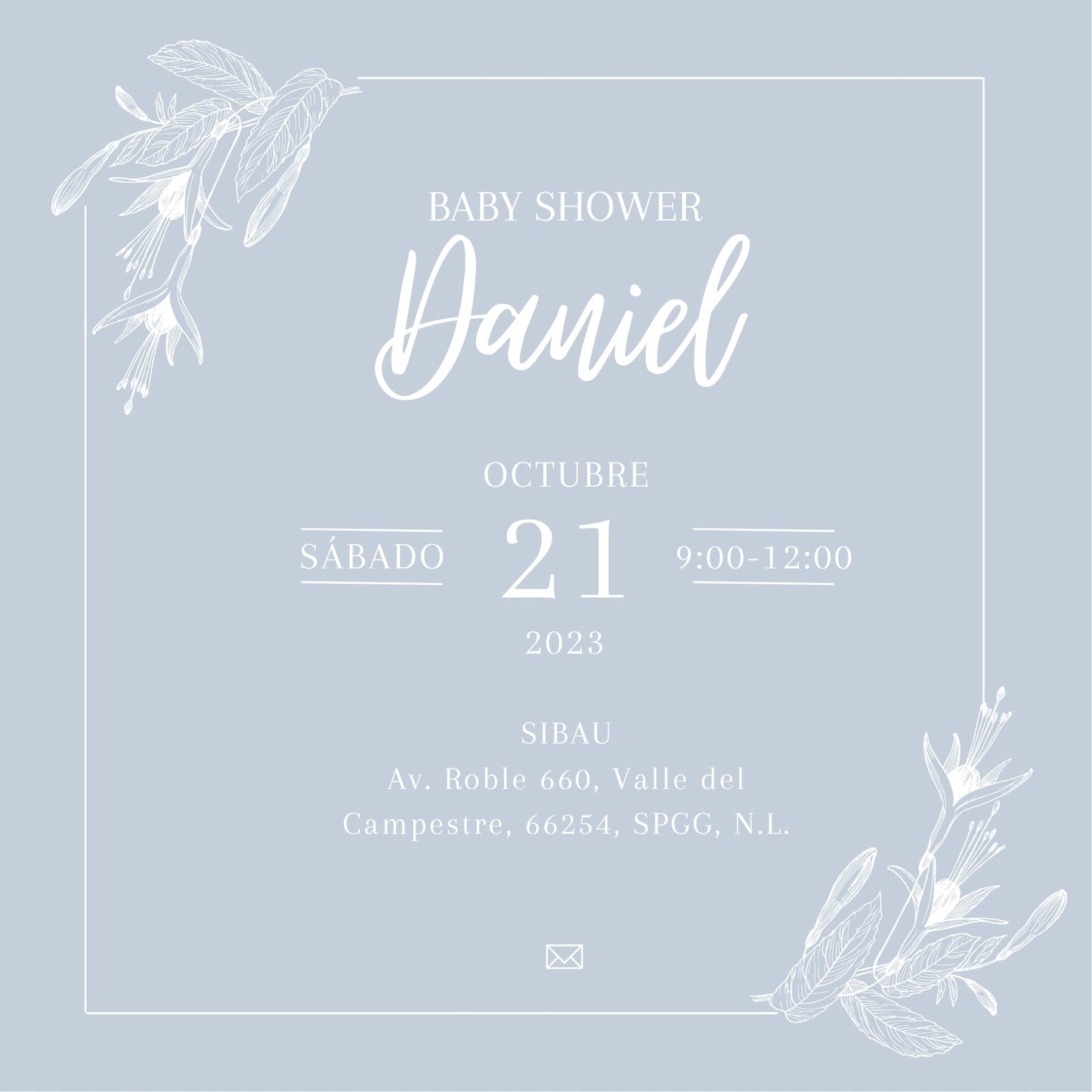 Baby blue - Plantilla editable de invitación