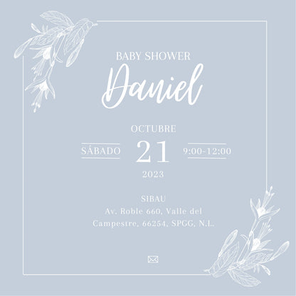 Baby blue - Plantilla editable de invitación