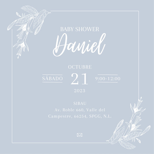 Baby blue - Plantilla editable de invitación